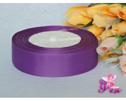 Однотонная репсовая лента 25 мм,  фиолетового цвета