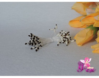 Тычинки 3мм ,в одной связке 50шт, цв. бело-черный