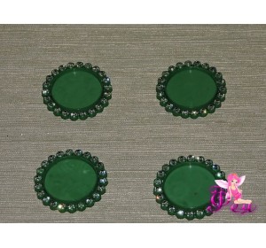 Крышечка-серединка со стразами 25 мм, цв. зеленый 1 шт