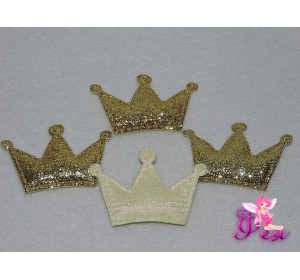 Патч с блестками "Корона 3D" 5*3,5 см, золото
