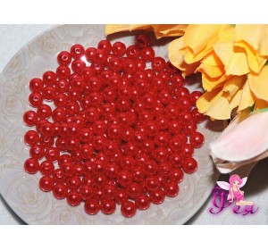 Бусинки 8 мм, цв. красный (20 шт)