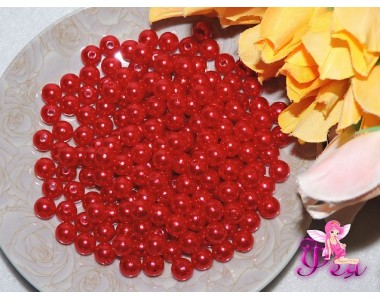Бусинки 8 мм, цв. красный (20 шт)