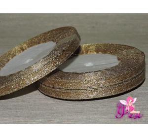 Парча 6мм *23м, цв. св.коричневый/серебро - 1м