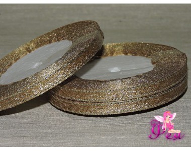 Парча 6мм *23м, цв. св.коричневый/серебро - 1м