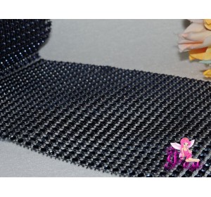 Имитация страз 24 ряда, цв. синий (25 см)