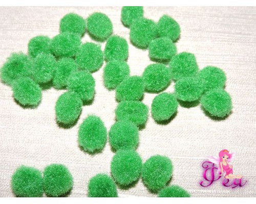 Помпоны 10 мм, зеленый(10 шт)
