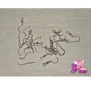 Швензы-крючки, цв. серебро - 1 пара (2 шт)