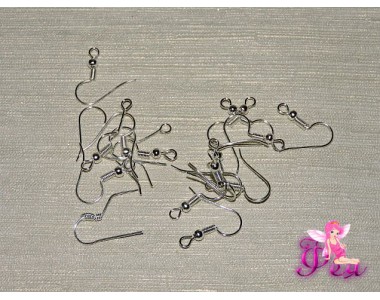 Швензы-крючки, цв. серебро - 1 пара (2 шт)