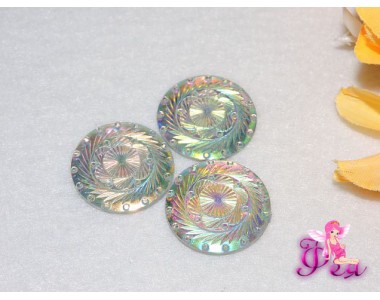 Серединки пластик (перламутр.) 25мм.