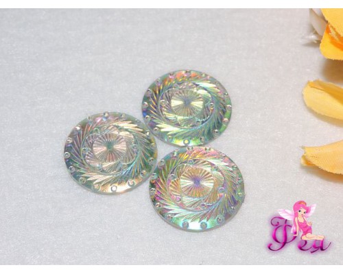 Серединки пластик (перламутр.) 25мм.