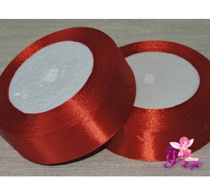Атласная лента 25 мм, цв. красный -1 м