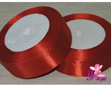 Атласная лента 25 мм, цв. красный -1 м