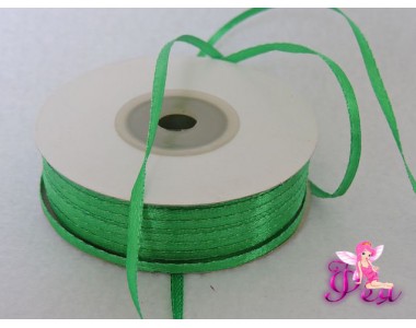 Лента атласная 3 мм, зеленый № 19 (отрез 5 м)