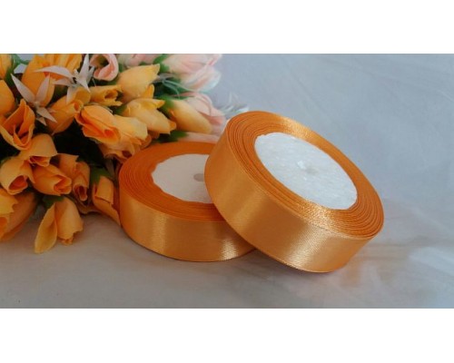 Атласная лента 25мм, цв. бледно оранжевый
