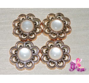 Кабошоны флоризель 35 мм, пластик цв.золото.