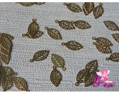 Декор металл "Листик" 1,2*06 см, цвю золото уп(10 шт)