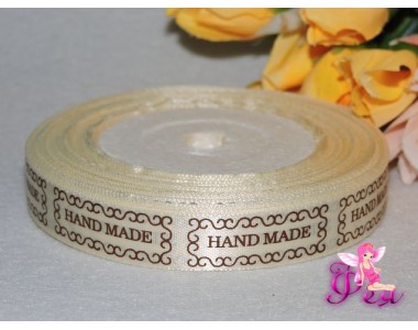 Лента атласная "Hand made" 15мм