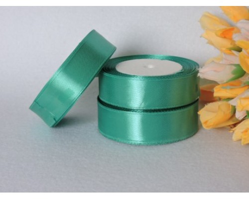 Однотонная атласная лента 25 мм, бирюзового цвета-1м
