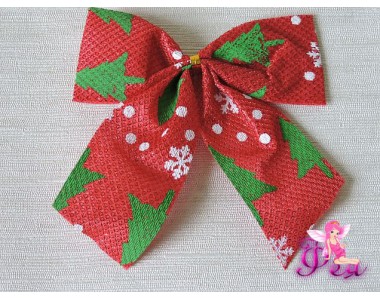 Новогодние бантики 10 см, красные