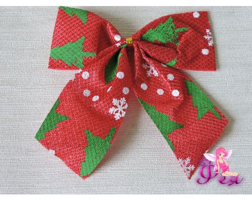 Новогодние бантики 10 см, красные