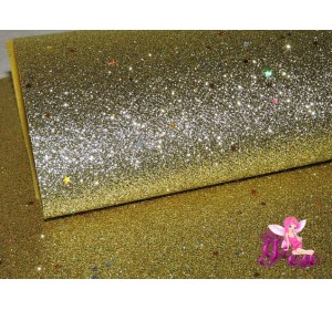 Лист кожзама "Глиттер-звездочки" цв. светлое золото  № 2