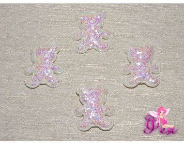 Патч с глиттером перламутр 30*33 см, цв. белый - 1 шт