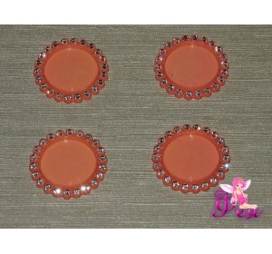 Крышечка-серединка со стразами 25 мм, цв. темно-оранжевый  1 шт