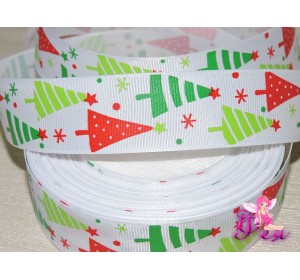 Репсовая лента 25 мм с рисунком  "Елочки" (1 м)