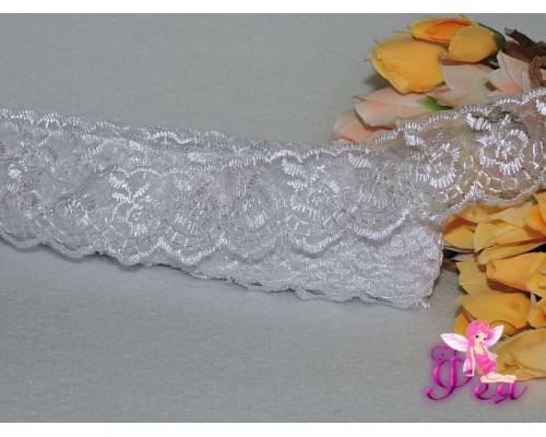 Кружево капрон 45мм. цв. белый - 1 м.