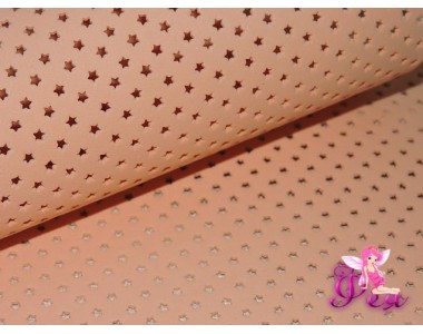 Фоамиран декоративный 2 мм (20*30 см), в  звездочки, цв.  персиковый- 1 лист