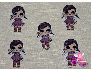 Кабошон-вырубка   38*27 мм, Лол с косичками  (пластик)  - 1шт