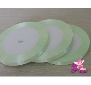 Атласная лента 6 мм*23 м, бледно-салатового цвета - 1 бобина