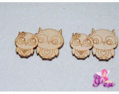 Декоративные фигурки из фанеры "Влюбленная парочка", 3 см (Совы)