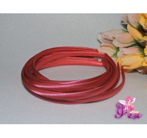 Ободок пластиковый в ткани 1 см, цв. розовый