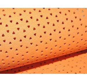 Фоамиран декоративный 2 мм (20*30 см), в дырочки, цв. оранжевый - 1 лист