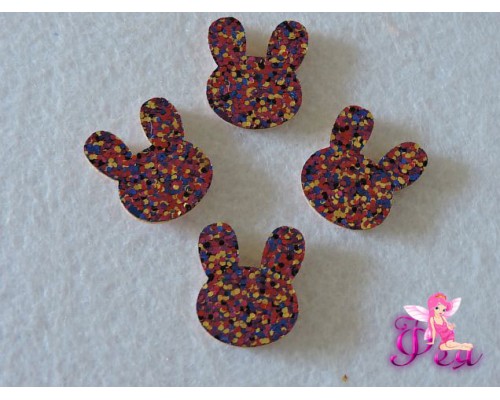 Патч с пайетками  " Зайчик" 2,5*2 см,  фукси