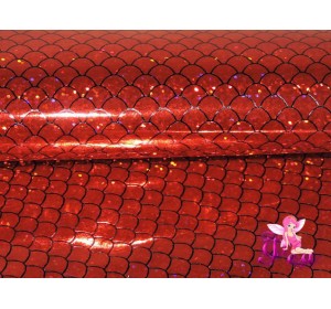 Искусственная кожа "Чешуя" 0.7 мм, цв.  красный