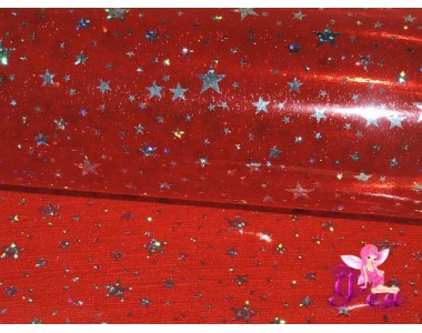 Декоративная пленка "Звезды" 0,5 мм, цв. красный