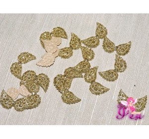 Патч с блестками 2 *1 см "Крылья маленькие", золото (1 шт)