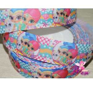 Репсовая лента 25 мм с рисунком  "Шиммер и Шайн" (1 м)