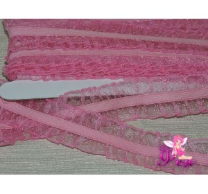 Тесьма с резинкой 25 мм, розовый - 1м