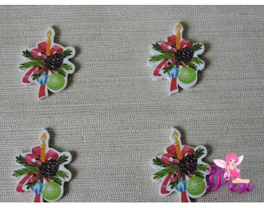 Фигурка из фанеры 35*25  мм "Новогодняя свеча" (1 шт)