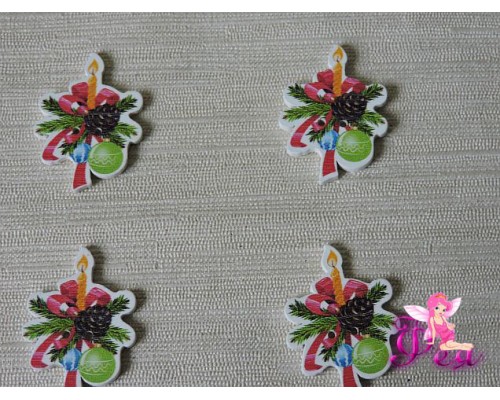 Фигурка из фанеры 35*25  мм "Новогодняя свеча" (1 шт)