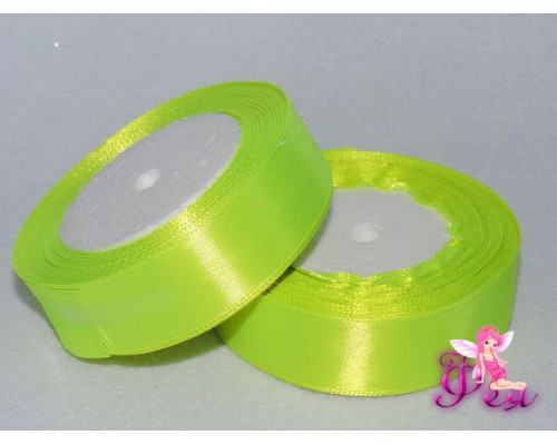Лента атласная 25 мм, лаймовый № 57