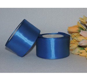 Однотонная атласная лента 50 мм, цв. синий№ 40
