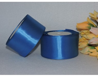 Однотонная атласная лента 50 мм, цв. синий№ 40