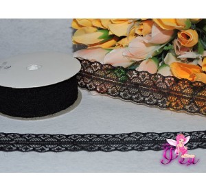 Кружево капрон 25мм черного цвета  - 1м