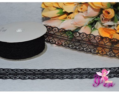 Кружево капрон 25мм черного цвета  - 1м