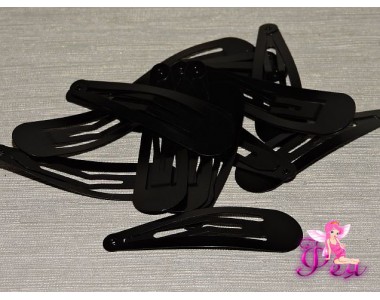 Зажим металлический 7 см (клик-клак) цв. черный- 1 шт