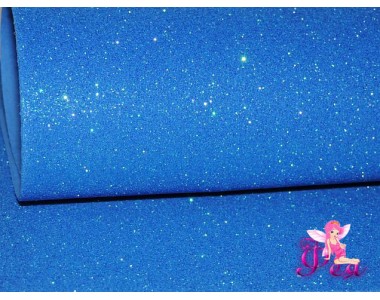 Фоамиран глиттерный, перламутровый 2мм (20*30см), цв. синий